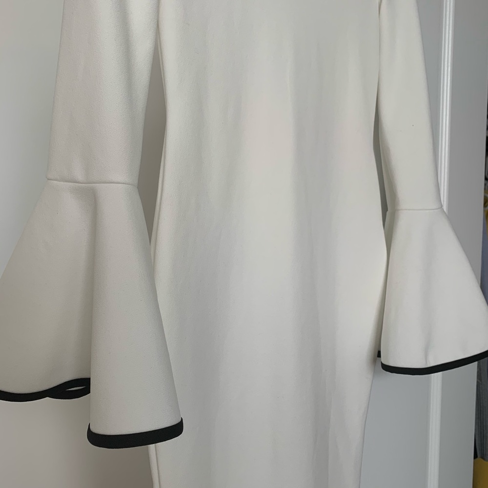 NWT - WHITE DRESS WITH FLARED SLEEVES